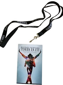 Michael Jackson This Is It Lanyard Pass 4”x5.5” laminated, 2009