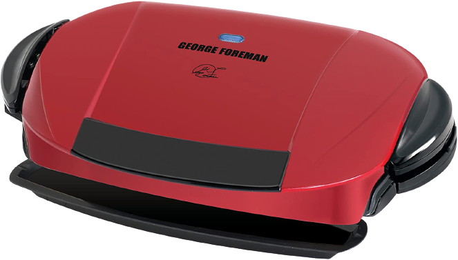 George Foreman 5-Serving Removable Plate Electric Indoor Grill and Panini Press, Red, GRP0004R 