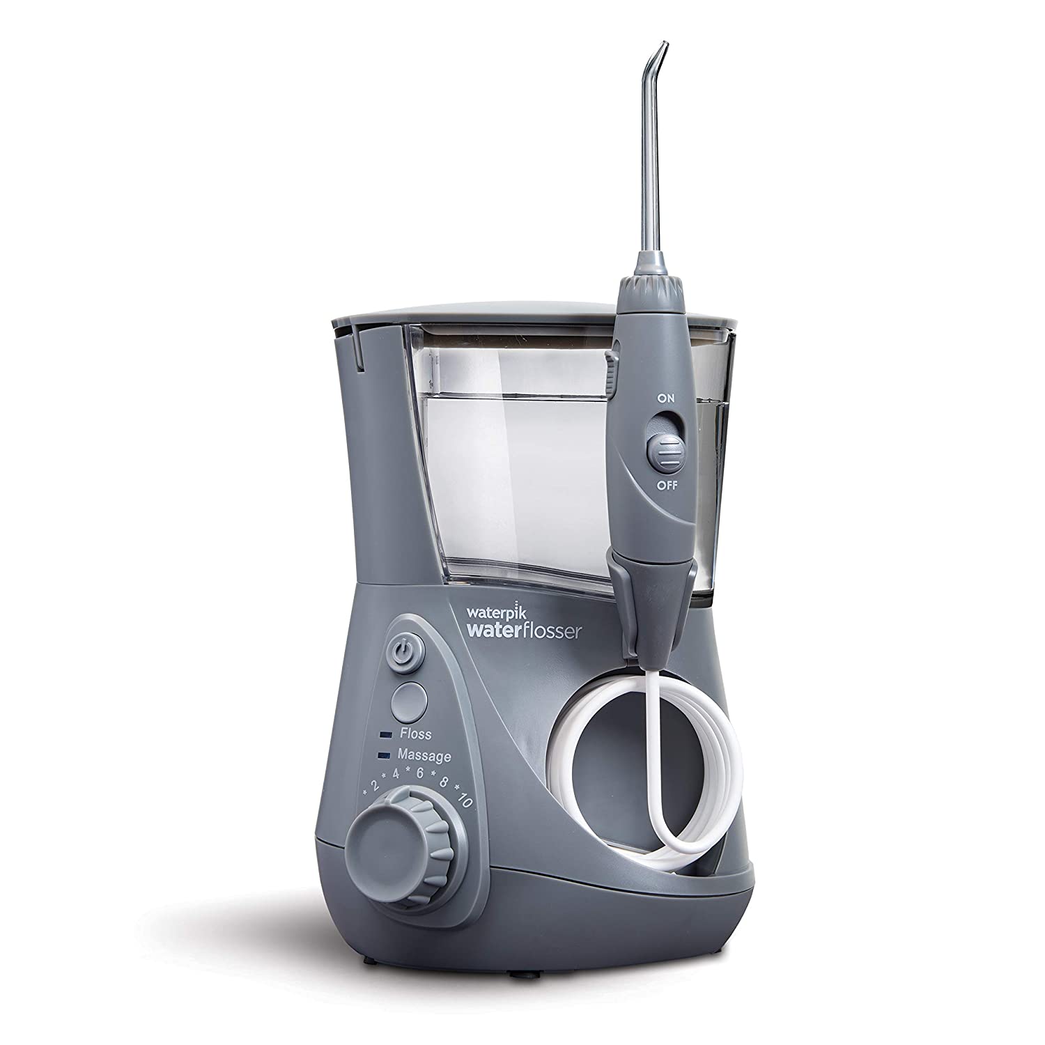 Waterpik WP-667 Water Flosser Electric Dental Countertop Professional Oral Irrigator For Teeth, Aquarius, Modern Gray