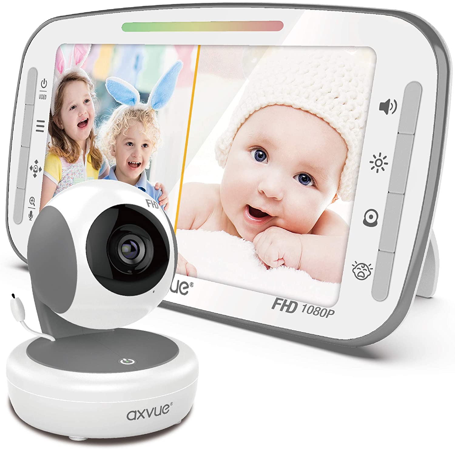 Video Baby Monitor, 1080P 5.5" FHD Display, IPS Screen, 1080P HD Cams, 12-Hour Battery Life, 1000ft Range, 2-Way Communication, Secure Privacy Wireless Technology