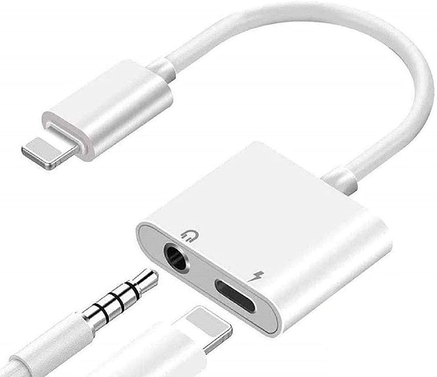 [Apple MFi Certified] Lightning to 3.5mm Headphone Splitter, 2 in 1 Lightning to 3.5mm Headphone Audio & Charger Cable Compatible iPhone 11/XS/XR/X 8 7, iPad, Support Volume Control + Calling + iOS 13 