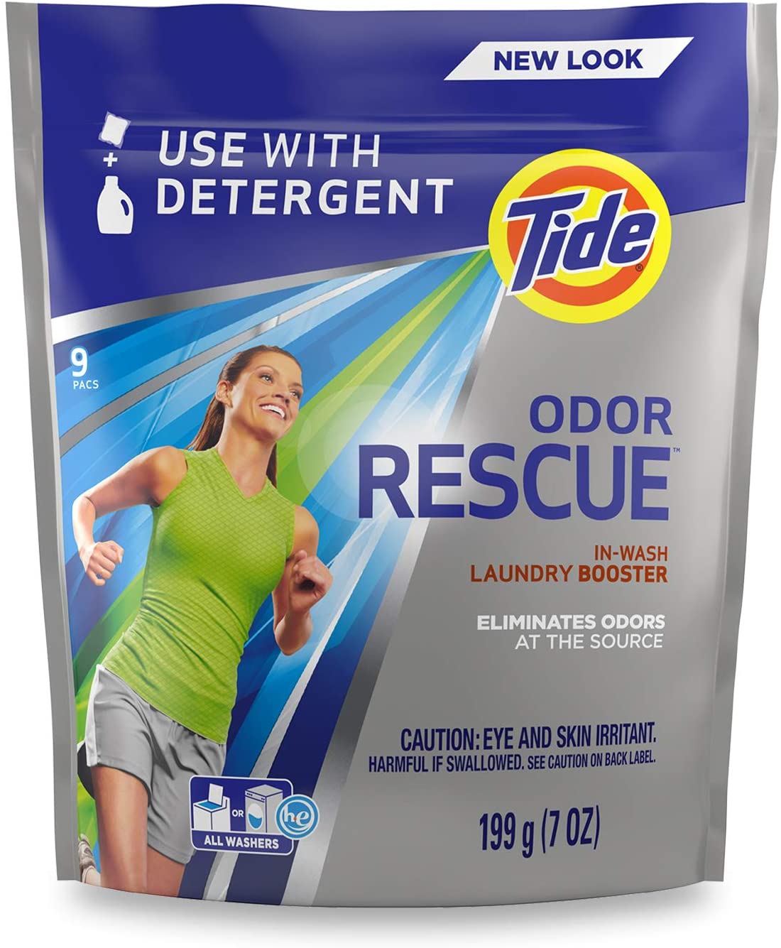 Tide Odor Rescue In-Wash Laundry Booster Pacs, 9 count (H&PC-86906) 