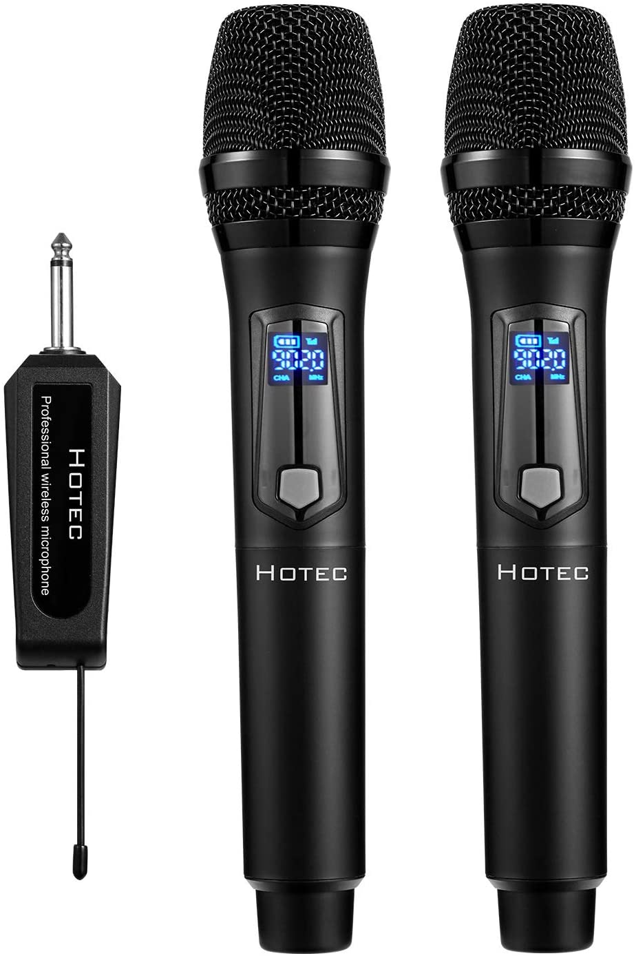 Hotec UHF Dual Wireless Karaoke Microphone with Portable Receiver for Singing Karaoke Teaching Speech Church (H-U26G