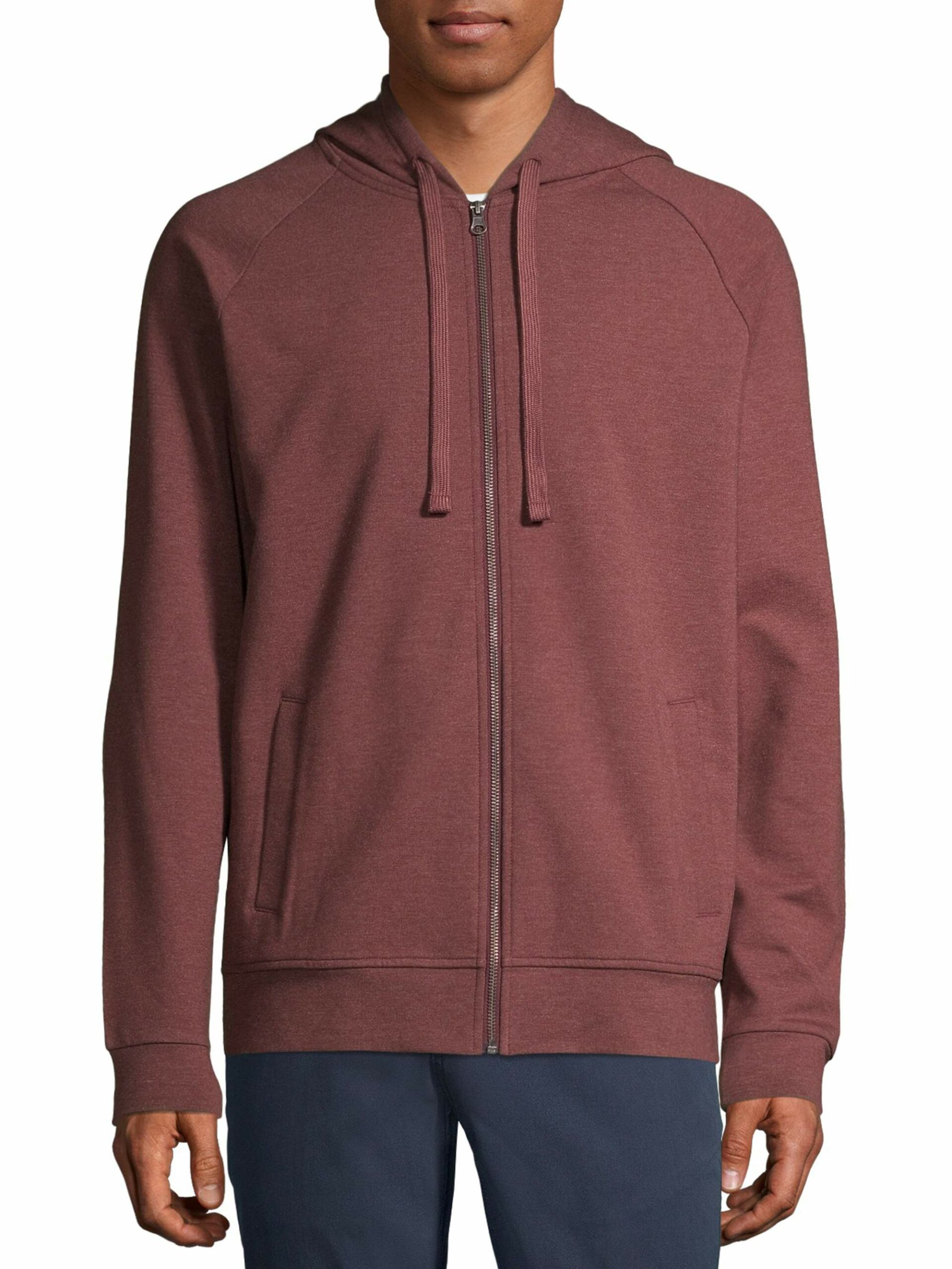 George Men's and Big Men's Fashion Full Zip Hoodie Chianti Heather, up to Size M 38-40