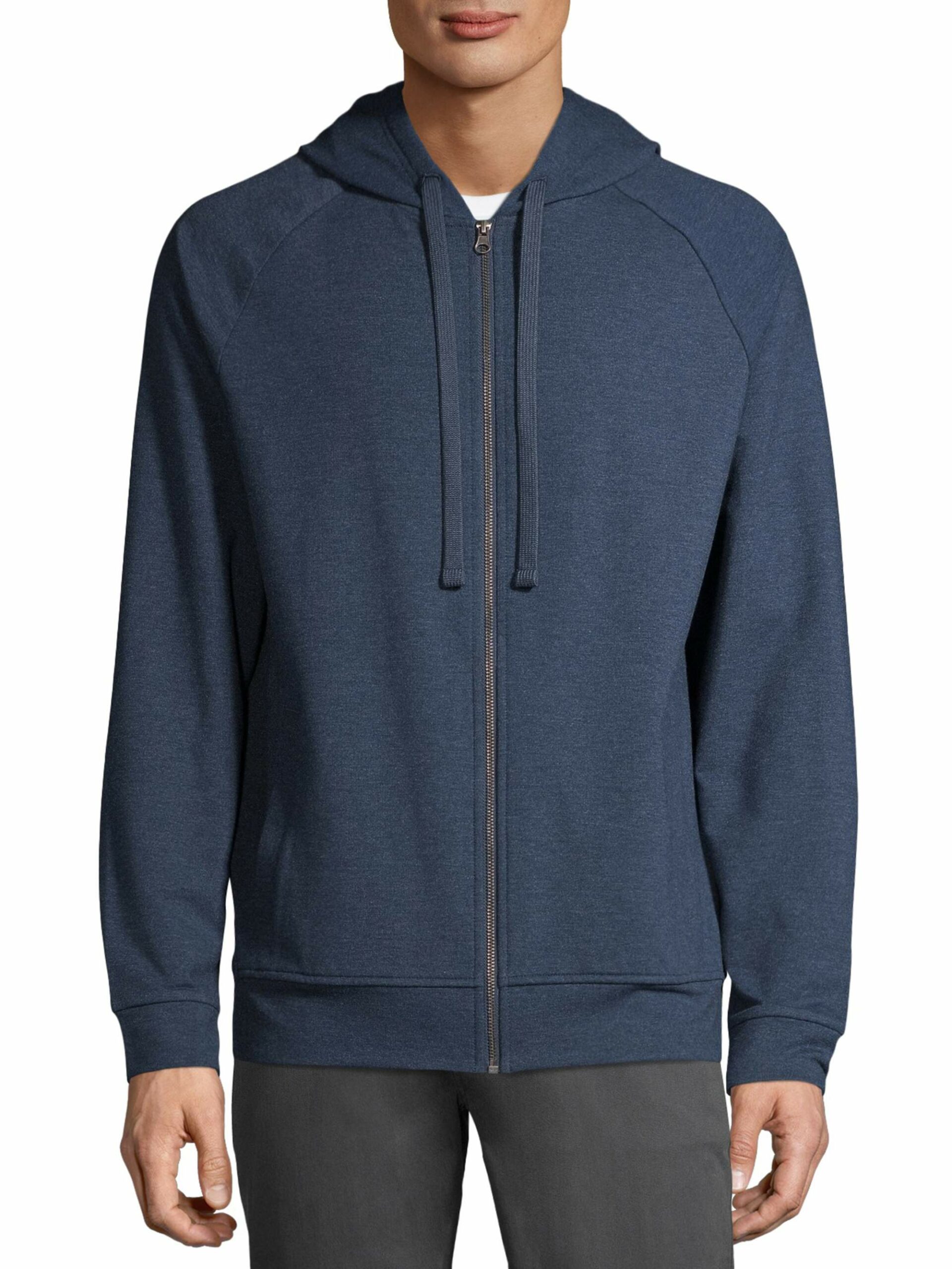 George Men's and Big Men's Fashion Full Zip Hoodie Blue Cove Heather, up to Size S/CH 34-36