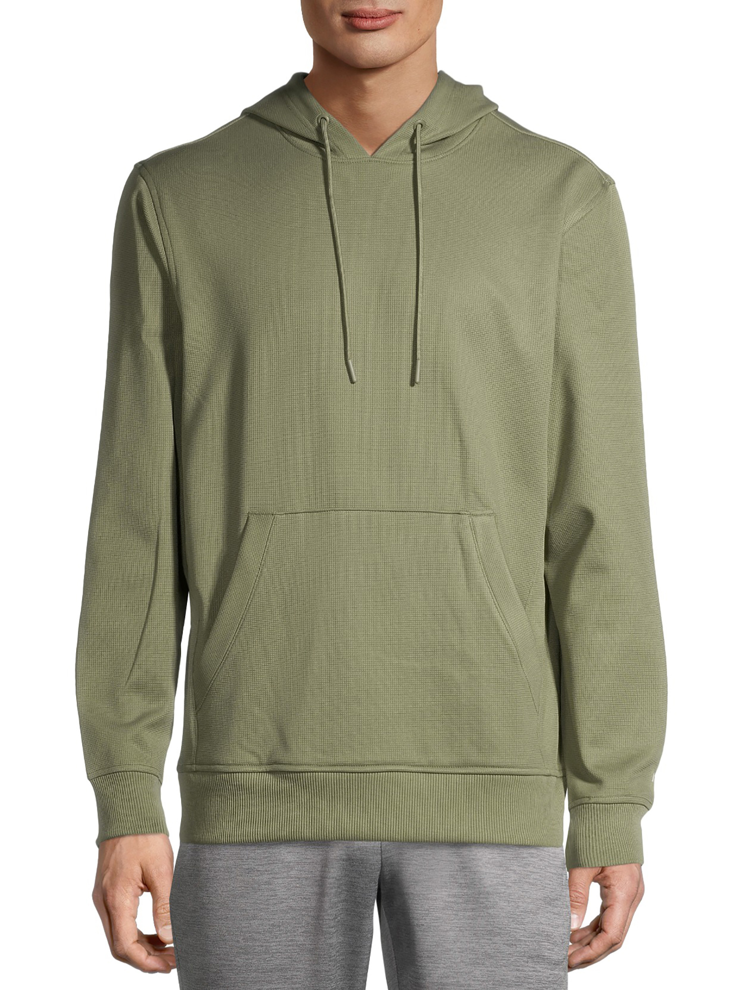 Russell Men's Active Tech Fleece Pullover Hoodie Textured Fleece Fog Size (L/G 42-44)