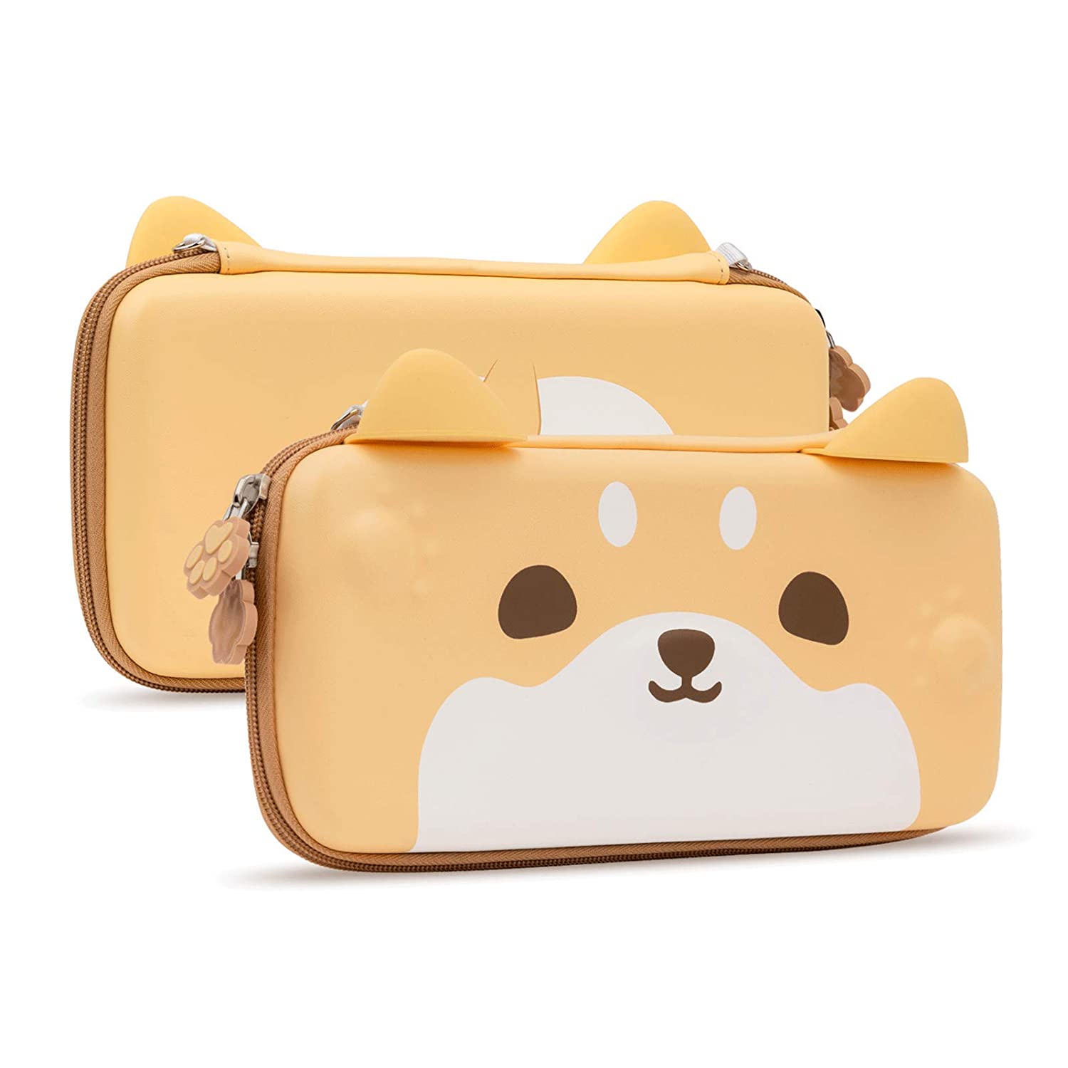 Geekshare Cute Dog Ear Carry Case Compatible with Nintendo Switch - Portable Hardshell Slim Travel Carrying Case fit Switch Console and Accessories-A Removable Wrist Strap