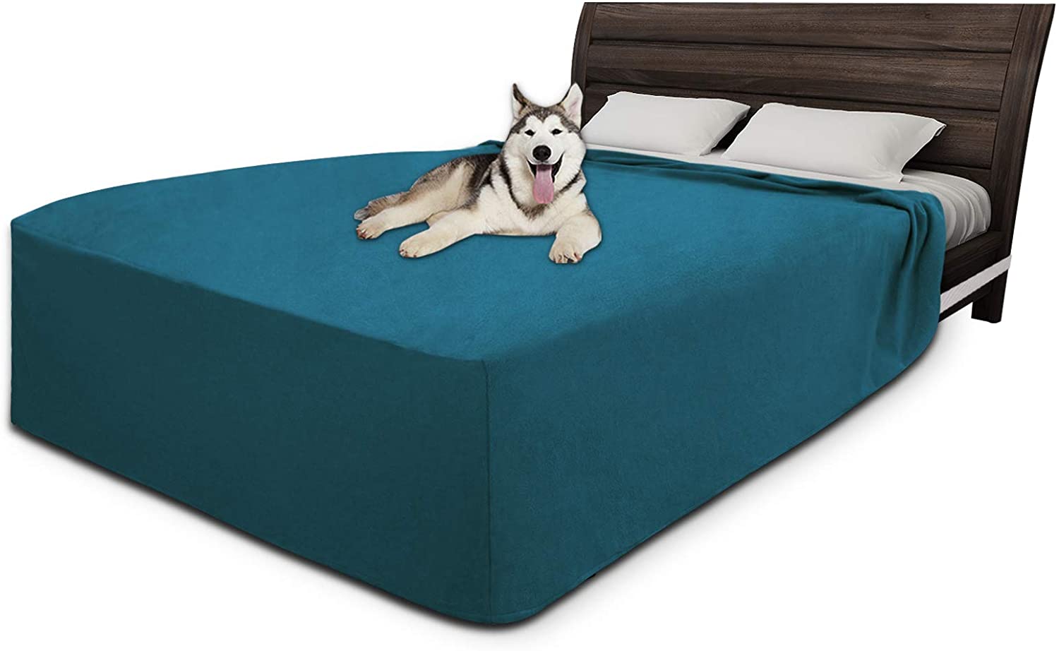 Easy-Going 100% Waterproof Fleece Bed Cover Washable Furniture Protector Cover Soft and Comfortable Fabric Reusable Incontinence Bed Under Pads for Pets Kids Children Dog Cat 