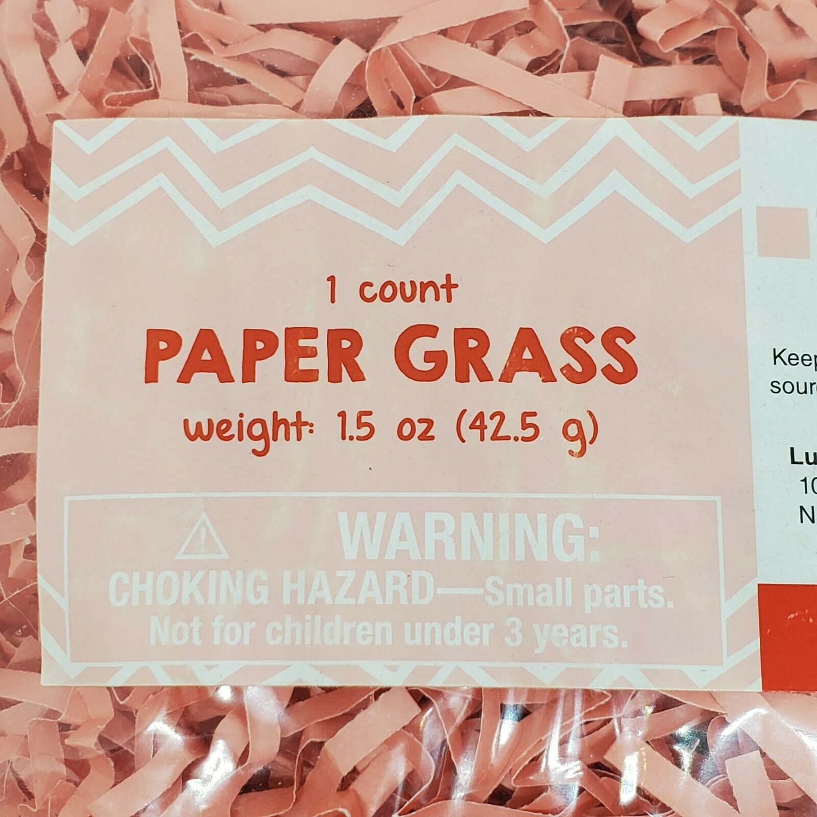 Paper Grass Pink Paper 1.5 oz PKG Lucky Start 1 Count