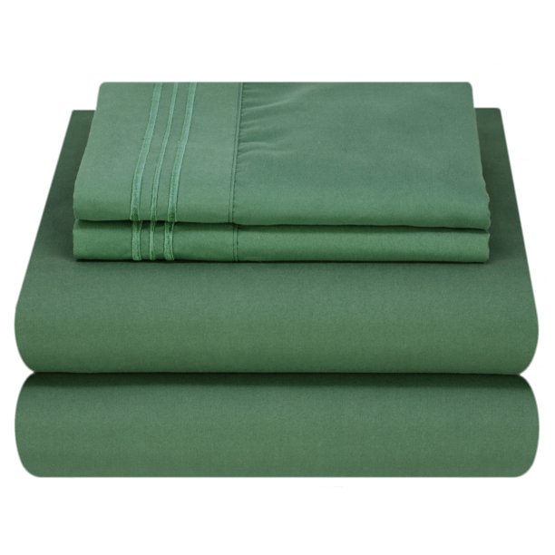 Mezzati Luxury 1800 Prestige Soft and Comfortable Collection Bed Sheets Set Queen Emerald Green