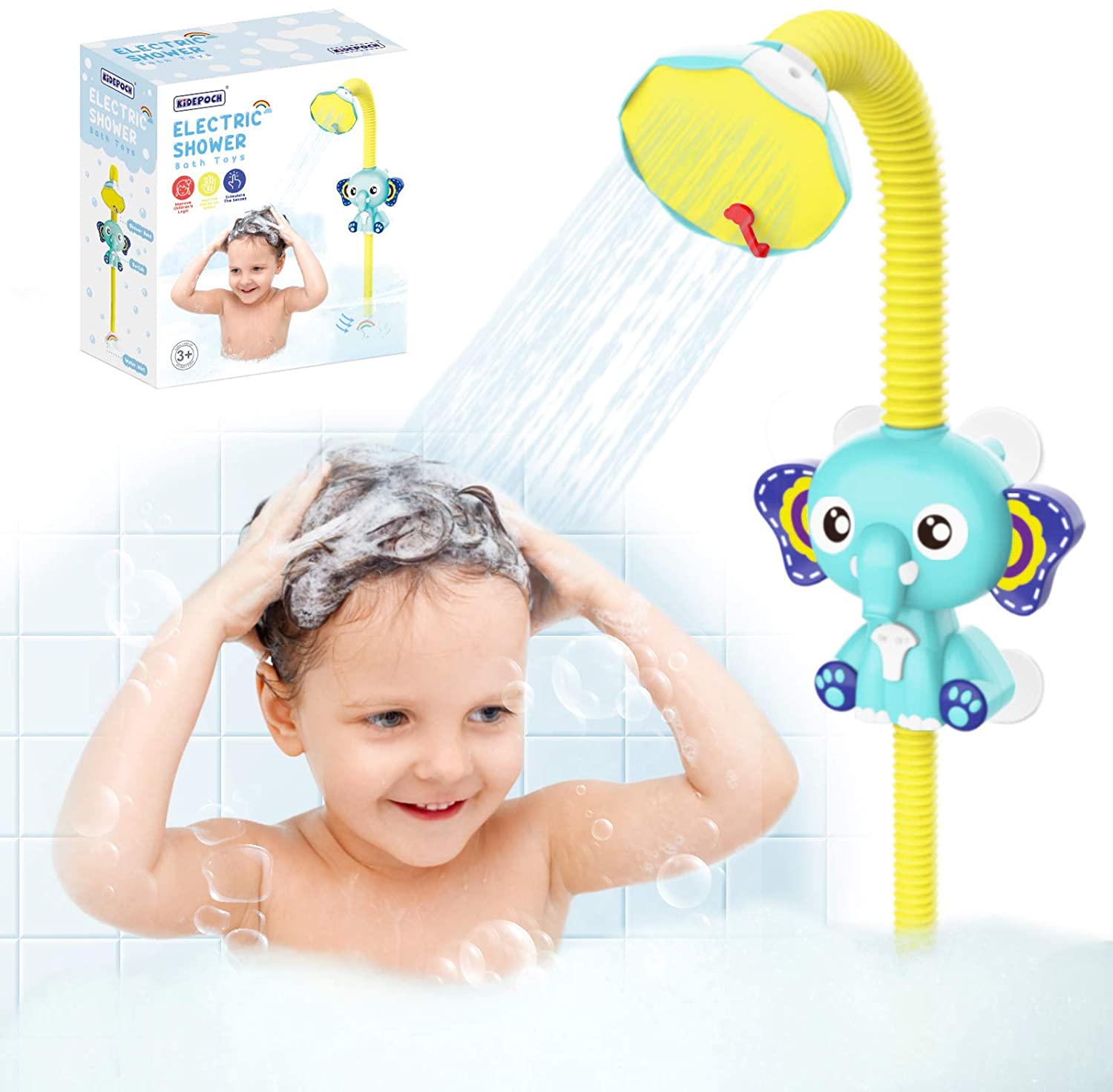 Baby Bath Toys for Toddlers 3-4 Years Old Electric Automatic Elephant Water Pump with Hand Shower Sprinkler Bathtub Bath Toys for Toddlers Baby Bathtub Toys for Kids Ages 4-8 