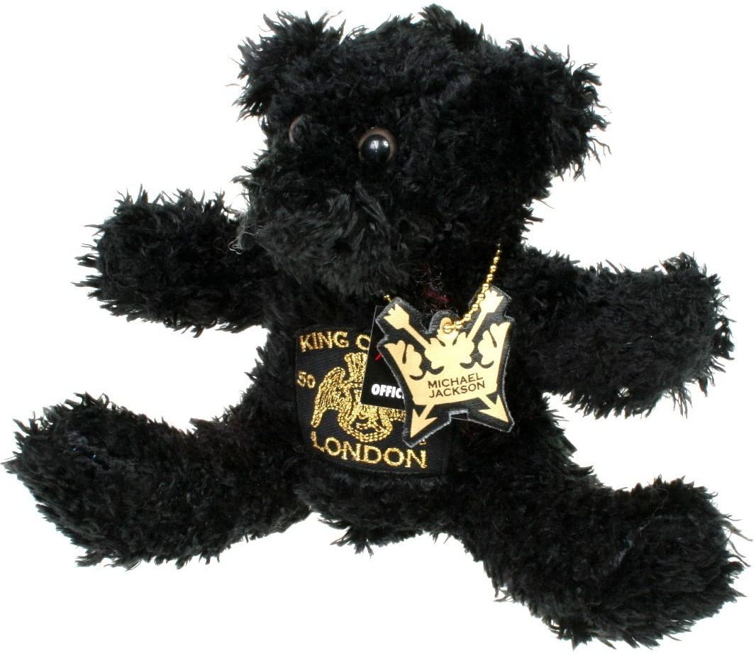 Michael Jackson: King of Pop Black Bear - Official "THIS IS IT" London Concert Tour Souvenir - Plush Teddy with Leather Tag and Gold Chain 