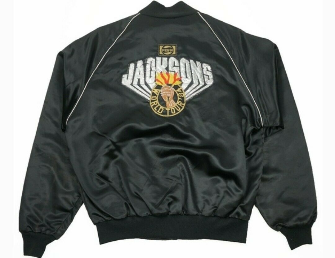  THE JACKSON'S PEPSI 1984 VICTORY WORLD TOUR BLACK XL SATIN JACKET