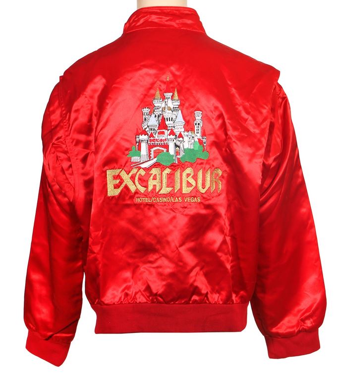  Excalibur Bomber Varsity Jacket Red Satin 