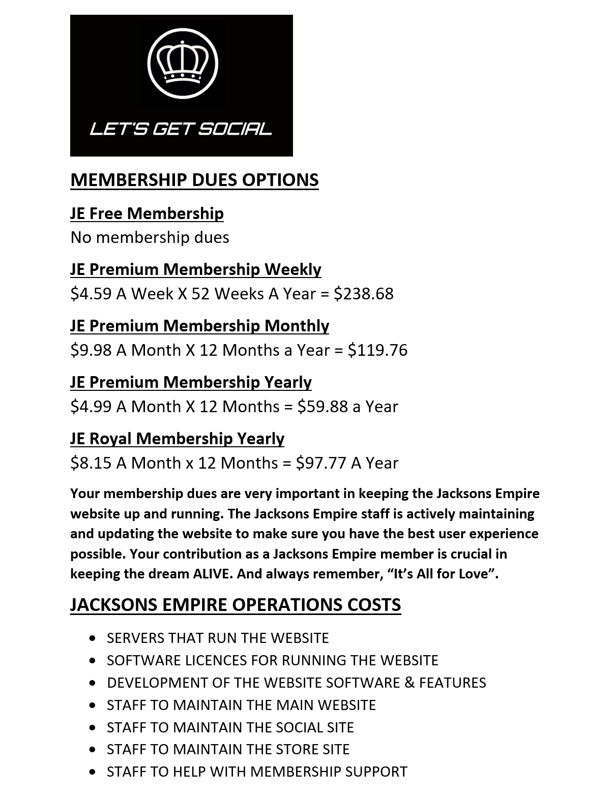 Membership Levels Page 2